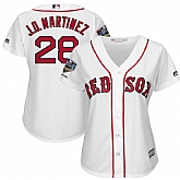 Women Red Sox 28 J.D. Martinez White 2018 World Series Champions Home Cool Base Player Jersey Dzhi,baseball caps,new era cap wholesale,wholesale hats